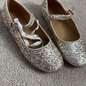 Crewcuts Gold Glitter Mary Jane Shoes for Kids